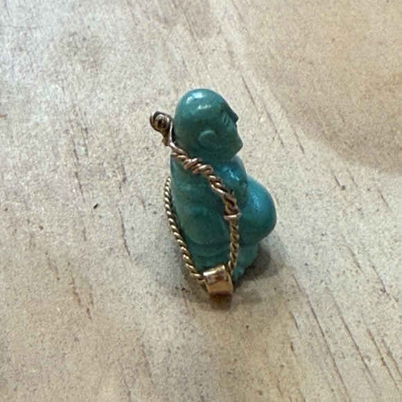 RARE Turquoise Buddha Talisman in 14k Gold - Picture 4 of 6